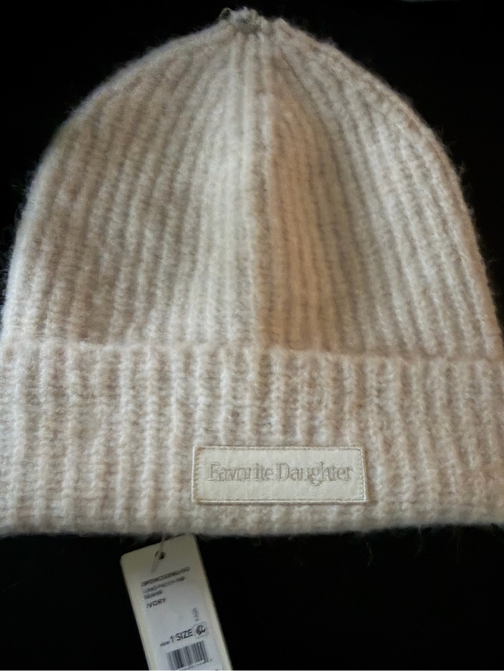 Favorite Daughter Off-White Ribbed Fold-Over Beanie * read full description - Picture 2 of 2